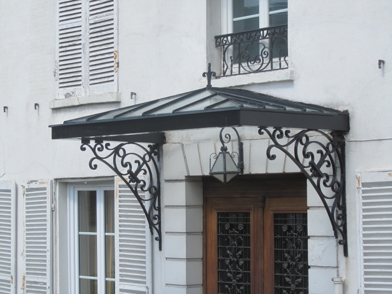 Marquise fer forgé porte d'entrée sur mesure